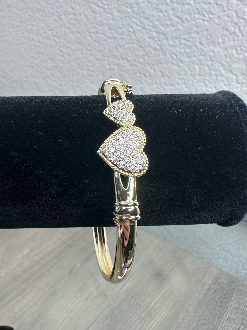 Gold-Filled Heart Pavé Bangle Bracelet - Women's Jewelry